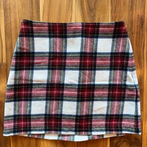 Abercrombie & Fitch Tartan Mini Skirt - Red, Black, White